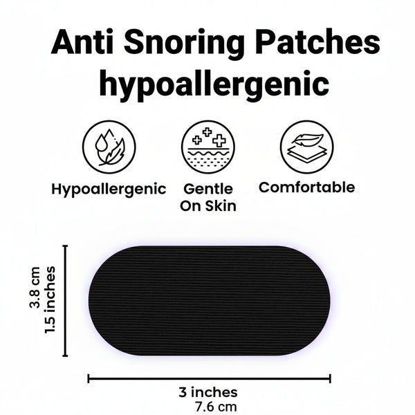 Anti snoring patch with hypoallergenic, gentle on skin, and comfortable features