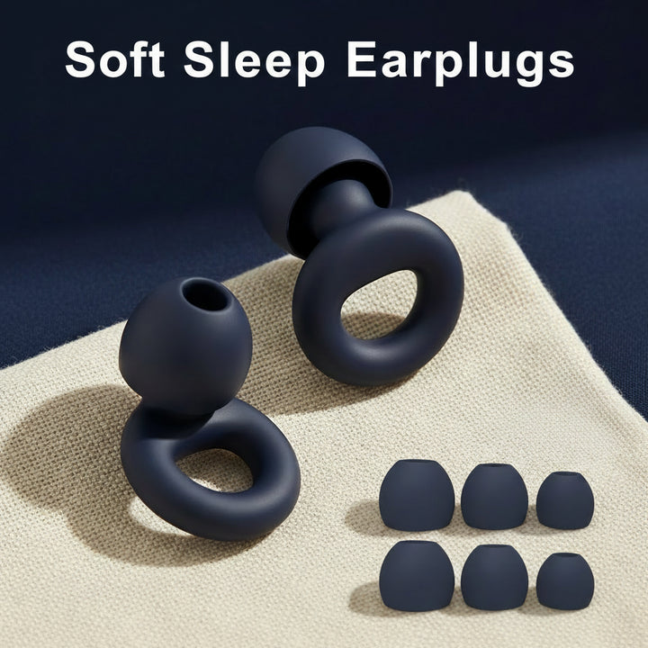 Set of dark blue silicone rings with additional components